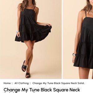 Pink Lily Black Tiered Mini Dress